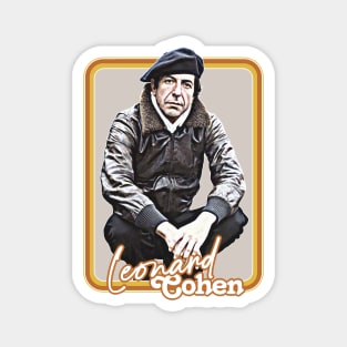 Leonard Cohen // Retro Original Fan Art Design Magnet