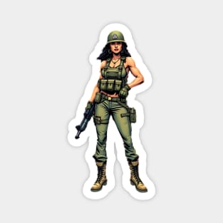 Female Soldier Magnet