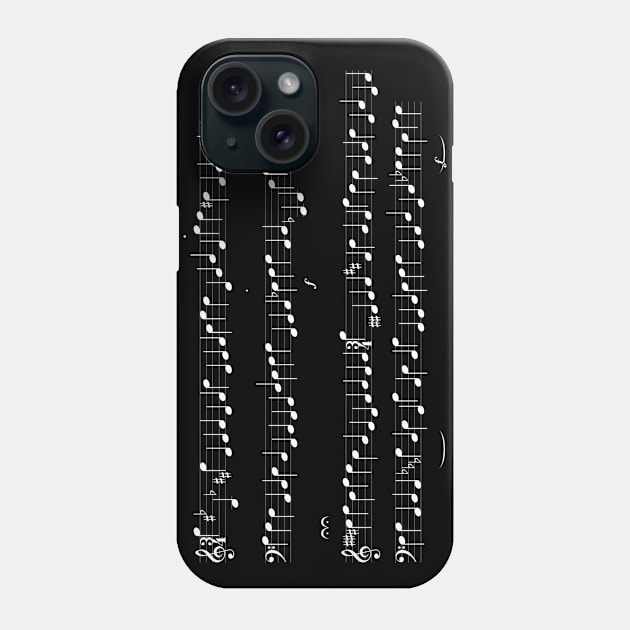 Abstract Musical Notes On White Phone Case by funfun