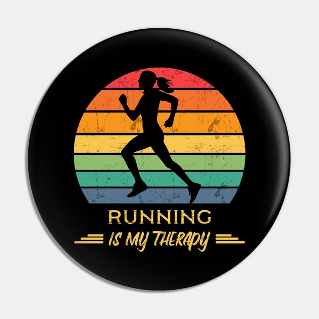 Running is my therapy Pin by Town Square Shop