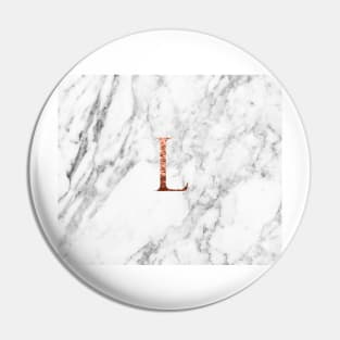 Monogram rose marble L Pin