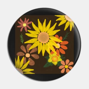 Sunflower Daffodil Daisy Flower Arrangement Design Pin