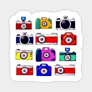 Colorful Retro Cameras Magnet