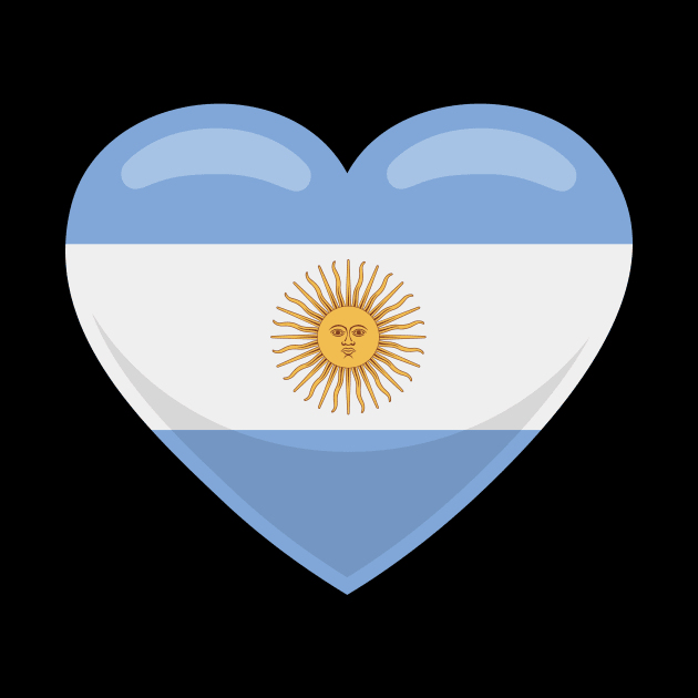 Argentina Flag Heart by SunburstGeo