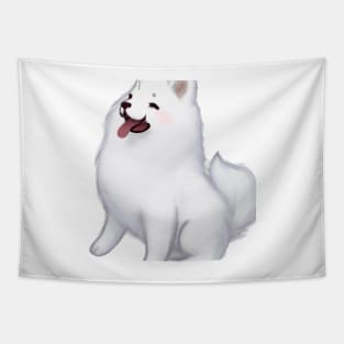 Cute Samoyed Drawing Tapestry