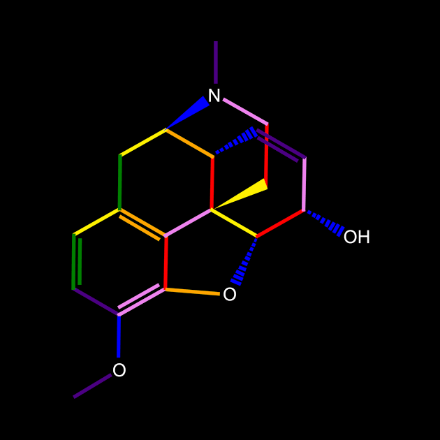 Codeine Molecule Rainbow Chemistry by ChemECool