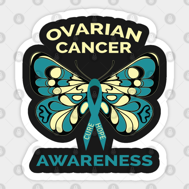 Ovarian Cancer Awareness Butterfly Teal Ribbon Ovarian Cancer Sticker Teepublic