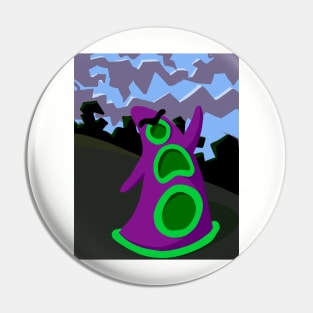 Purple Tentacle (with background) Pin