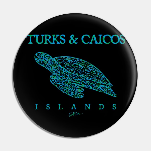 Turks & Caicos Islands Gliding Sea Turtle Pin by jcombs