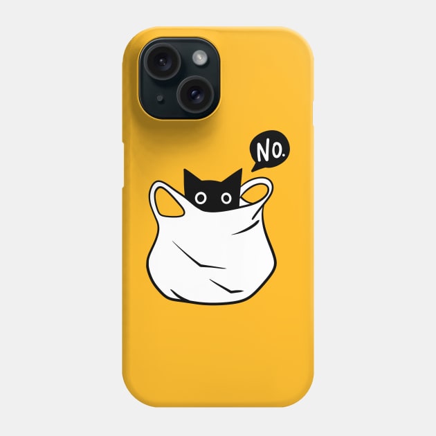 Black Cat Says No Phone Case by sobermacho