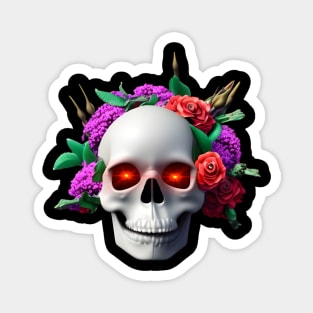 skull flowers Magnet