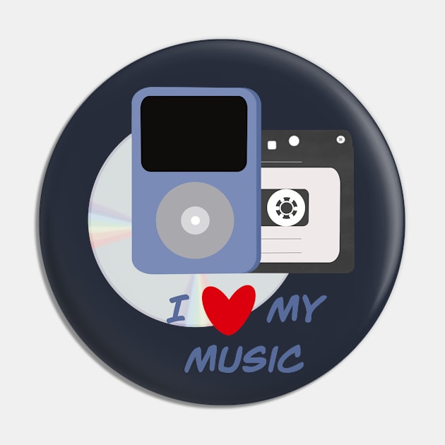 I Love My Music - Blue Pin by Alliart