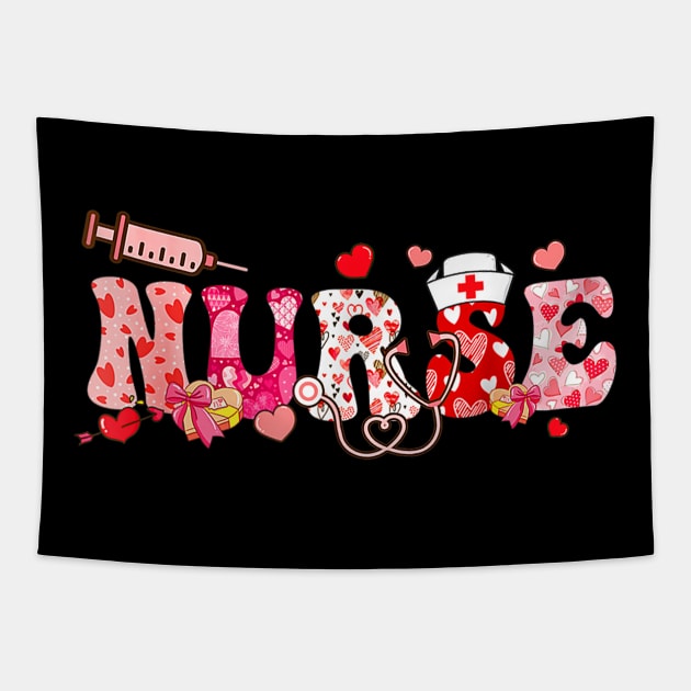 Valentines Day Nurse ER ICU NICU RN L&D Nurse Nursing Tapestry by Luna The Luminary