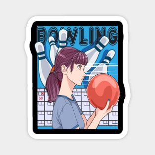 Lucky Bowling Shirt Female Bowler Player Mom Gift Magnet