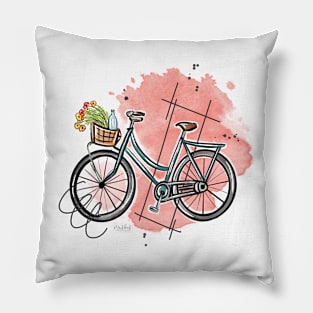 Dutch bike with flower basket Pillow