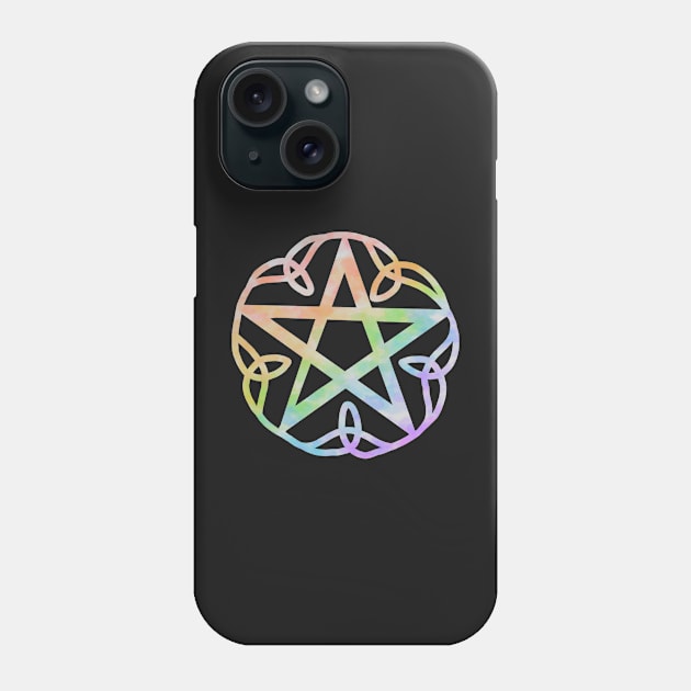 Rainbow pentacle with triquetras Phone Case by Becky-Marie