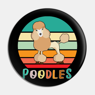 Vintage Retro Poodles Pin