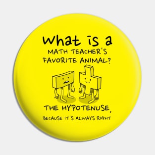 Math Teacher Favorite Animal Pun joke Pin