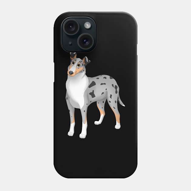 White, Blue Merle & Tan Smooth Collie Dog Phone Case by millersye