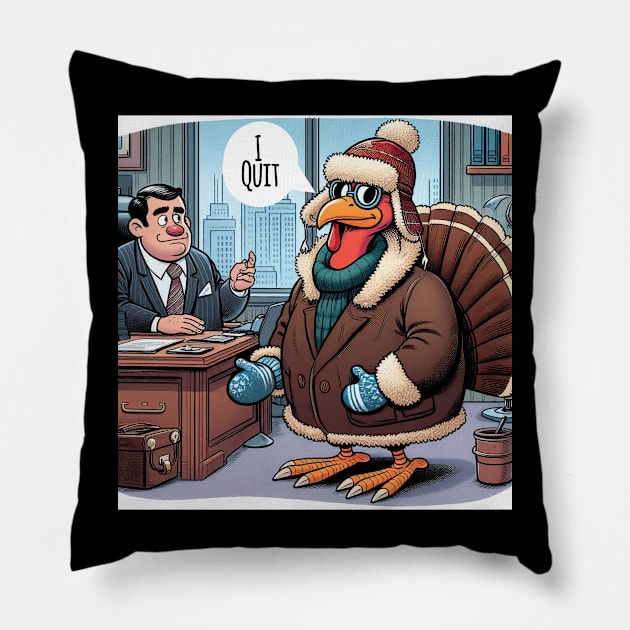 Quit Cold Turkey Pillow by DadOfMo Designs