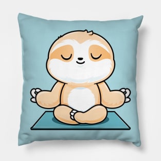 Zen Meditating Sloth Cute Yoga Pillow