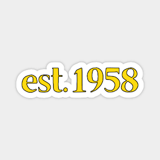 Est. 1958 Cartoonish Retro Birthday Magnet