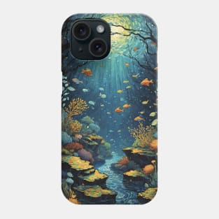 Starry Night Symphony: Van Gogh-Inspired Underwater Ballet Phone Case