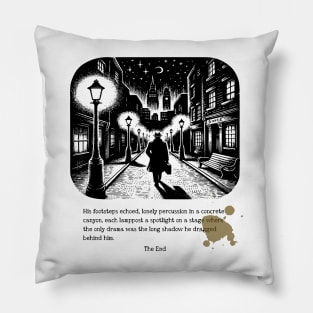 Noir Night by Lamplight Pillow