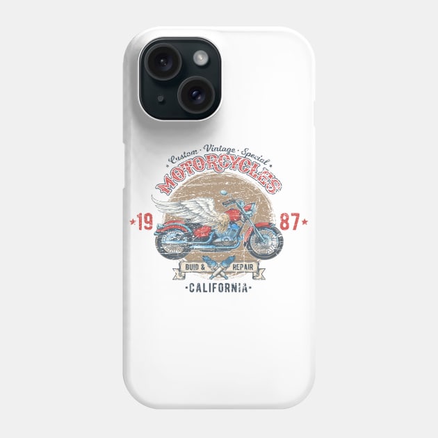 Custom Vintage Motorcycles California Phone Case by Mandra