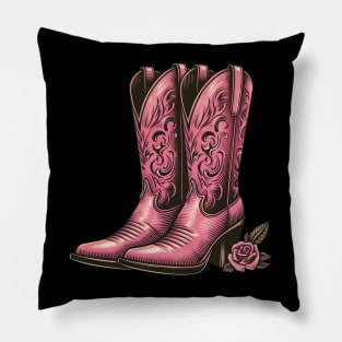 Pink cowboy boots Pillow