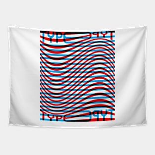 Type Wave (Cyan Red Black) Tapestry