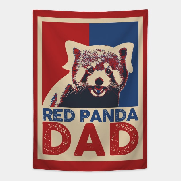 Red Panda Dad Pop Art Style Tapestry by mia_me