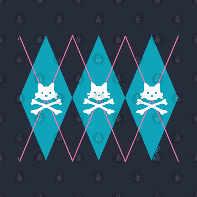 Kitty X-Bones Argyle Turquoise by jrotem