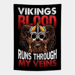 Vikings Blood Runs Through My Veins Tapestry