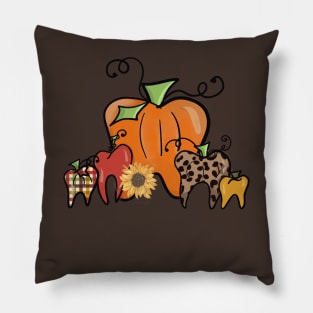 Pumpkin dental teeth tooth fall design Pillow