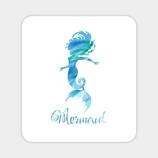 Mermaid Watercolor Sketch Magnet