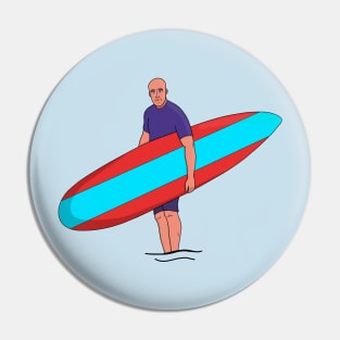 Surfer with his board Pin