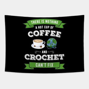 Crochet and Coffee Knitting Coffee Lover Gift Idea Tapestry