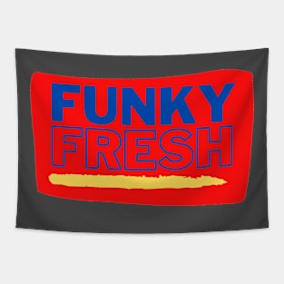 Funky Fresh Red Background Blue Letters Tapestry