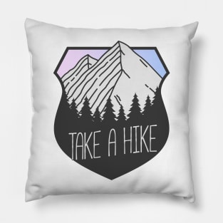 Take A Hike Mountain Crest Sunset Pillow