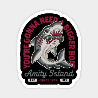 Amity Island - Old School Traditional Tattoo Shark - A Bigger Boat Magnet