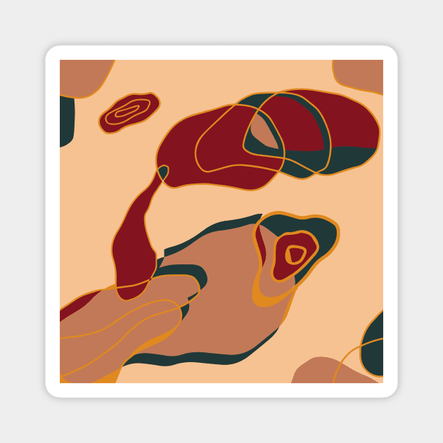 Abstract Art Shapes Earthy Colors Magnet by FoxParadox