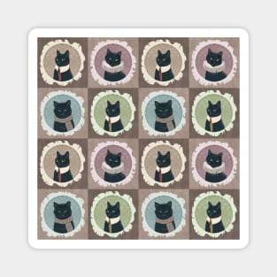 Black Cat Victorian Portraits Magnet