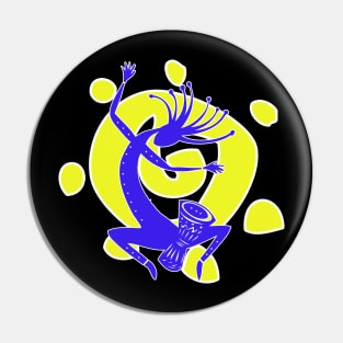 Kokopelli Sun Drummer Pin