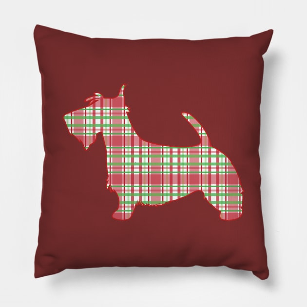 Scottish Terrier in Plaid Pillow by PenguinCornerStore