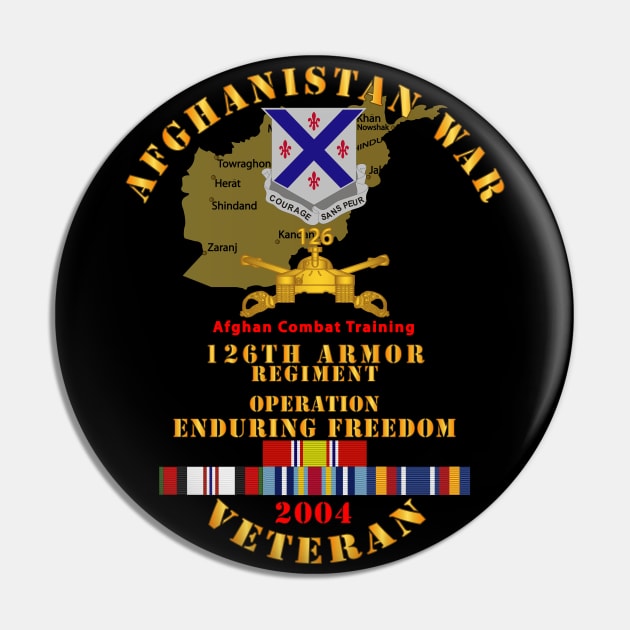 Afghanistan War  Vet - 126th Armor Regiment w AFGHAN SVC 2004 Pin by twix123844