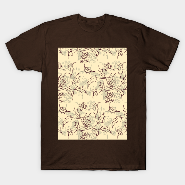 Holly berry Christmas pattern design - Design - T-Shirt