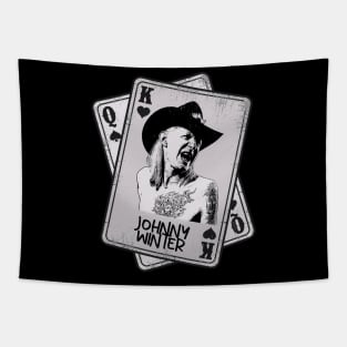 Retro Johnny Winter Card Style Tapestry