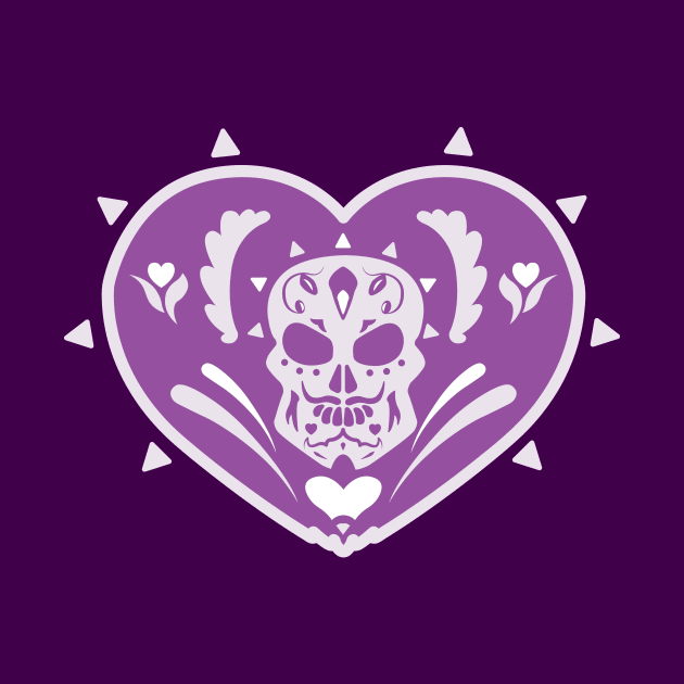 Day Of The Dead Purple Heart by UnitMee