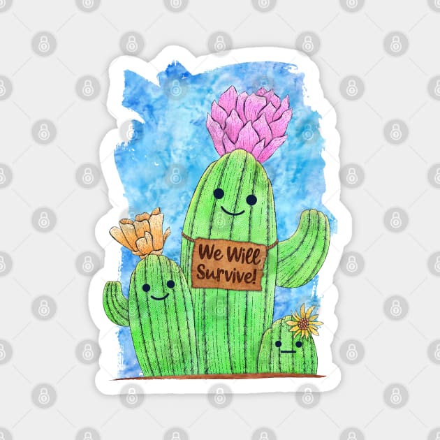 We Will Survive Cactus Magnet by ViolaVixi